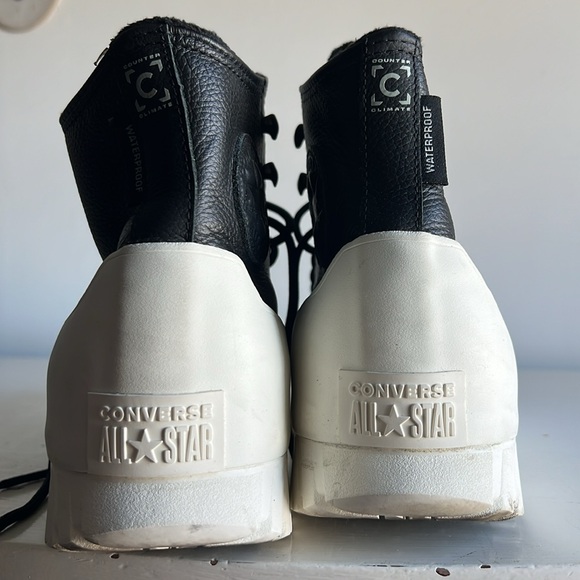 Converse Chuck Taylor All Star Lugged Mid Sneaker Boot Black & White Men Sz 10 - Picture 10 of 13